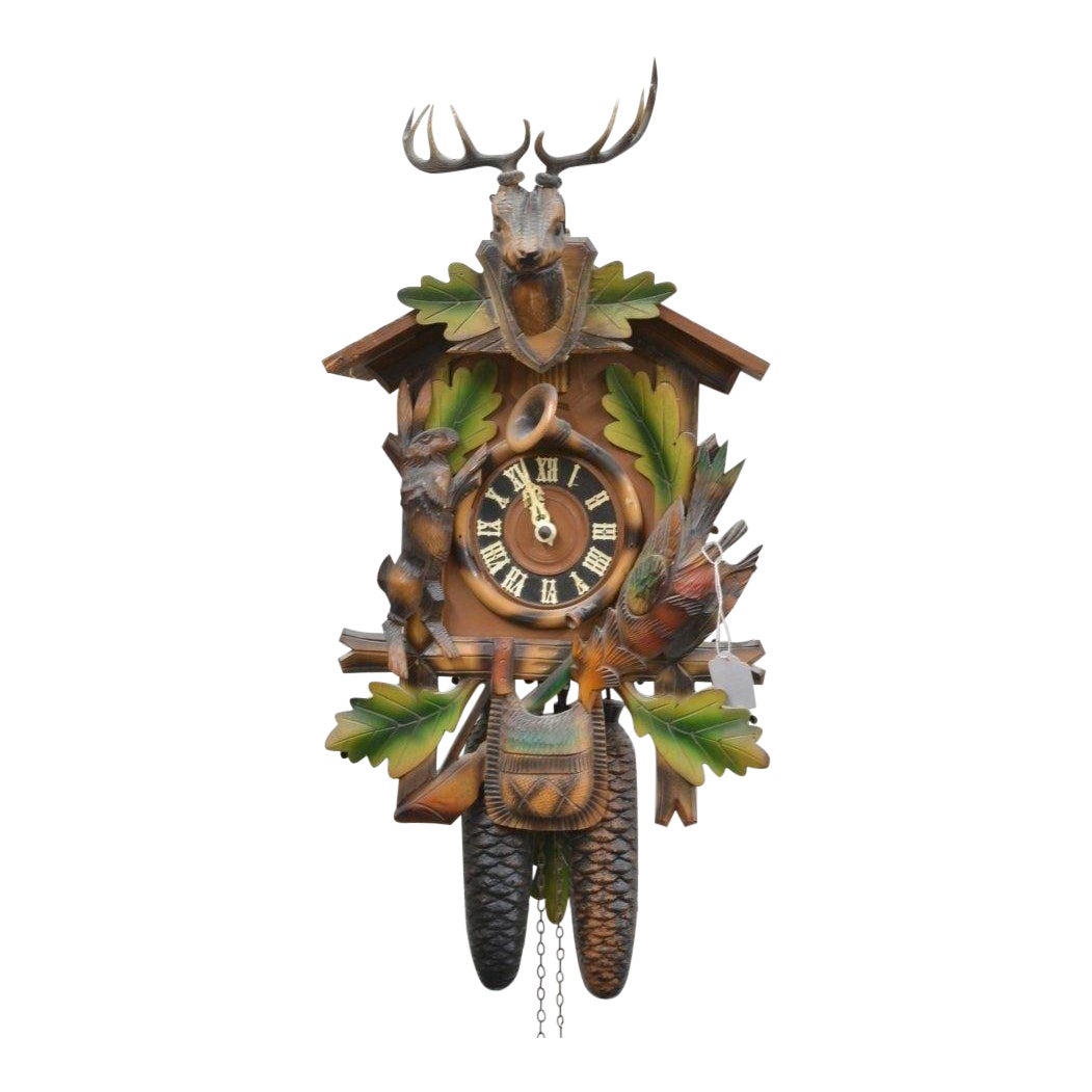 German Black Forest Cuckoo Hunter Clock Chairish