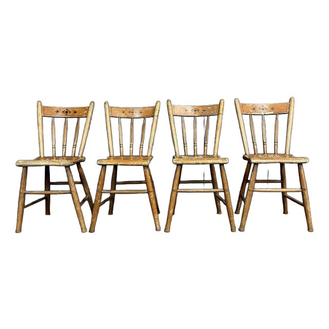 Dutch Painted Kitchen Chairs, Set of 4 For Sale