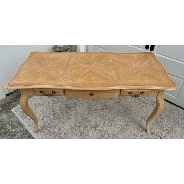 Vtg. National Mt.Airy Country French Style Three Drawer Desk/Writing Table For Sale - Image 14 of 15