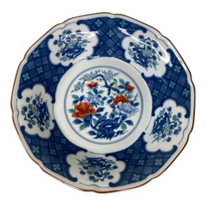 Vintage Japanese Imari-Style Porcelain Bowl With Peony & Chrysanthemum Motif