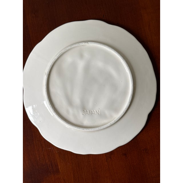 1970s 1970s White Majolica Style Fruit Plates— Set of Four For Sale - Image 5 of 12