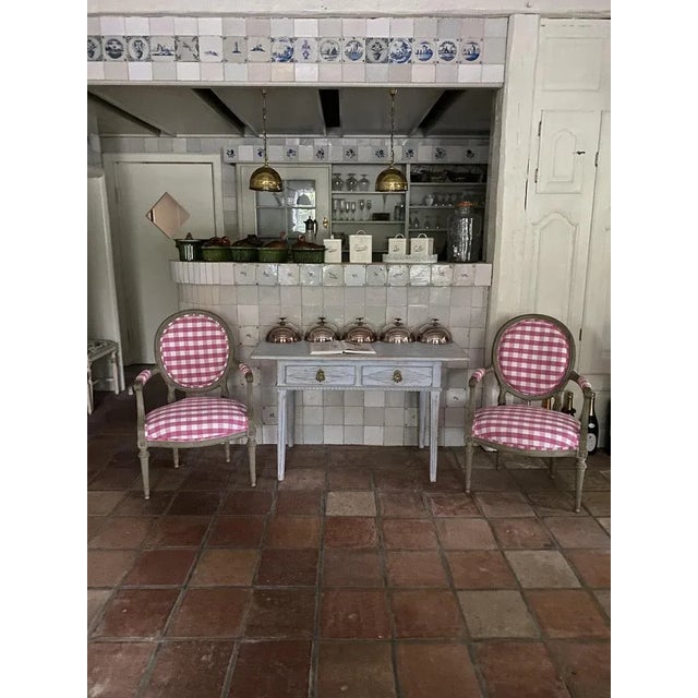 Gustavian (Swedish) Set of Gustavian Armchairs, 1900s For Sale - Image 3 of 11