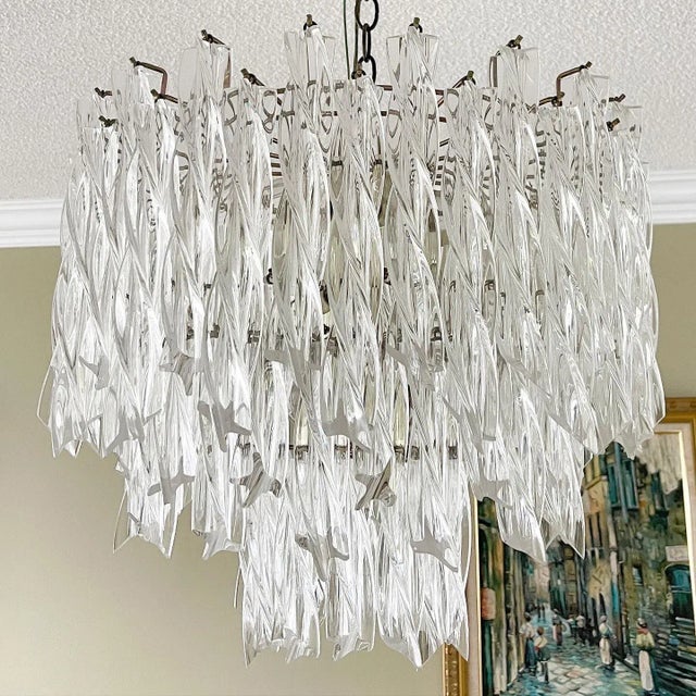 Art Deco Hanging Lucite Chandelier For Sale - Image 9 of 10