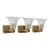 Set of 3 Art Decò Barovier & Toso Wall Light Murano Art Glass and Brass, 1940s For Sale
