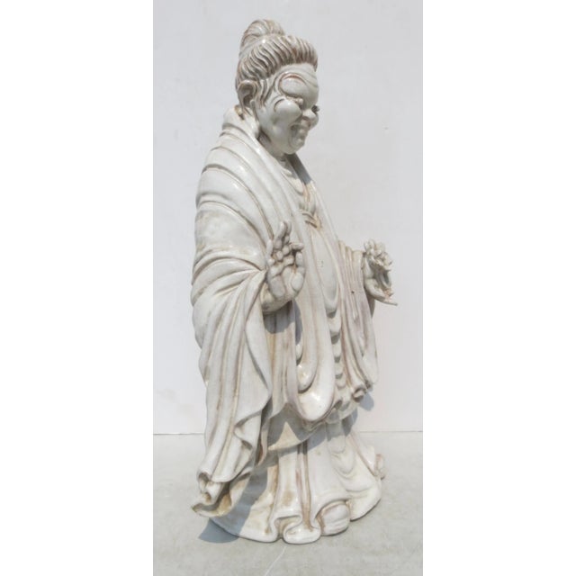 Eugenio Pattarino (Italian 1885-1971) Terracotta Figurine. Beautifully carved Quan Yin in the Italian style of the Mid-...