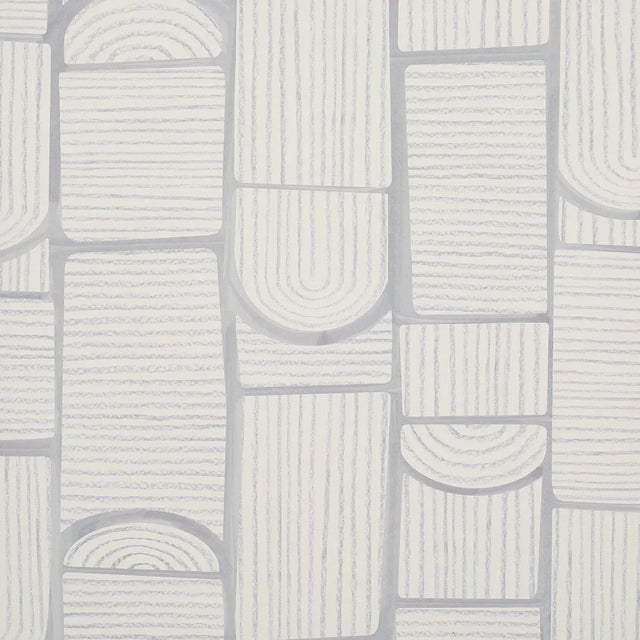 SAMPLE - Schumacher x Backdrop Bloomsbury Wallpaper In Cool Gray For Sale
