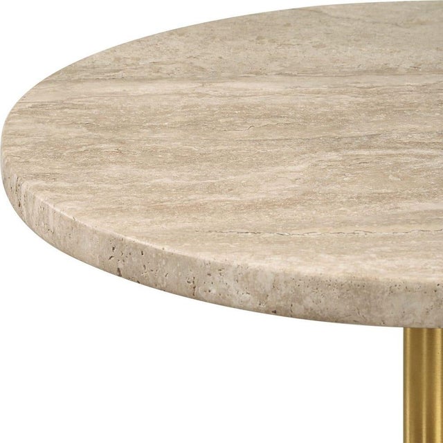 Contemporary Travertine Drink Table For Sale - Image 3 of 6