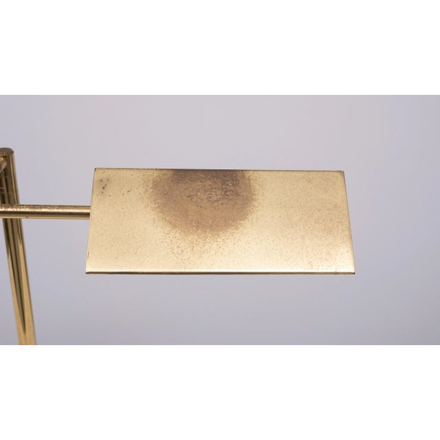 Very nice swing arm Desk lamp . Brass . Turn switch on base . lots of patine .so stylish . 1970s Germany . European Plug...