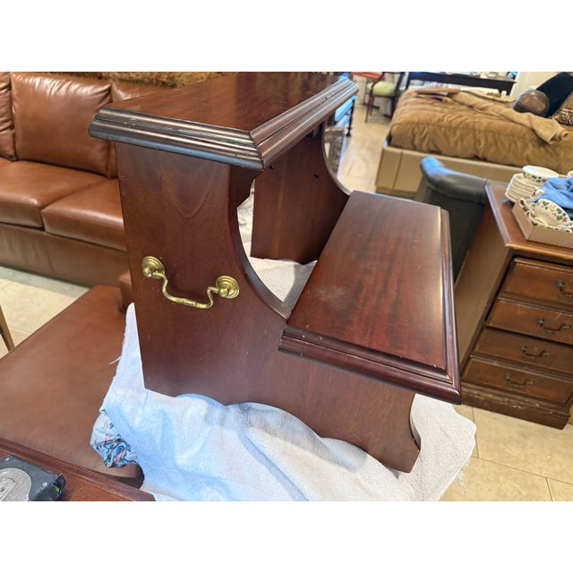 Wood Georgian Style Bed Step Mahogany Finish For Sale - Image 7 of 12
