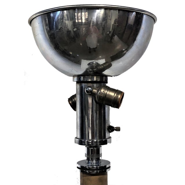 American Art Deco Table Lamp Chromed Metal & Leather ca. 1930s ABOUT Art Deco table lamps are a classic and elegant...