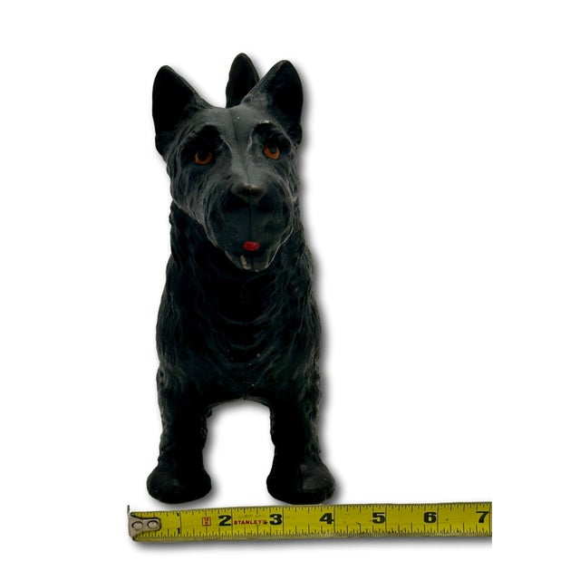 Very Nice Vintage Hubley Manufacturing Co. Cast Iron Standing Scottish Terrier - Scottie Dog Doorstop - Circa 1930s For Sale - Image 18 of 18