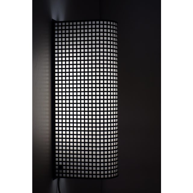 Metal Vintage Italian Black White Wall Lamps, 1980, Set of 2 For Sale - Image 7 of 10