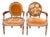Pair of 19th C Louis XVI Style Armchairs in Late 19th C Needlepoint W Complementary Velvet For Sale