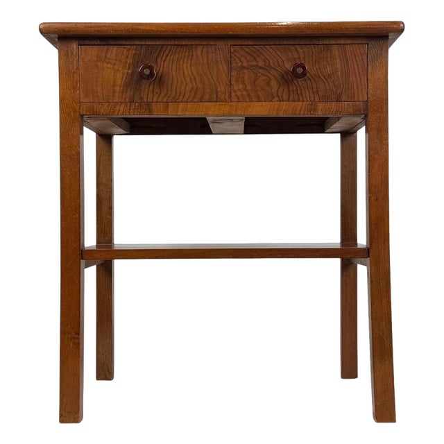 Antique English Edwardian Teak Side Table For Sale