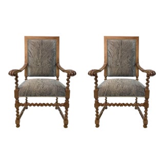 Currey & Co. Transitional Madrid Chairs Pair For Sale