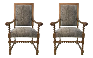 Currey & Co. Transitional Madrid Chairs Pair