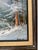 Signed Winter Mountain Lake and Cabin Painting in Dark Wood Frame For Sale In Las Vegas - Image 6 of 7