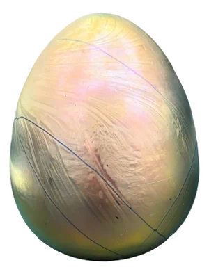 Studio Art Glas Iridescent Egg Paperweight Signed Maslach 1979