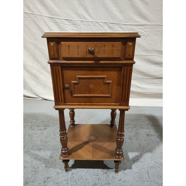 Pair of 19th Century French Louis XVI Marble-Top Chevet Bedside Cabinets, Circa 1880 For Sale - Image 10 of 18