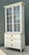 Wood Vintage Painted Wood and Glass Cabinet For Sale - Image 7 of 12