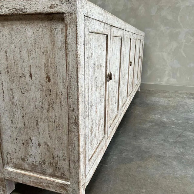 Wood Large Reclaimed Wood Cabinet With 6 Doors For Sale - Image 7 of 11