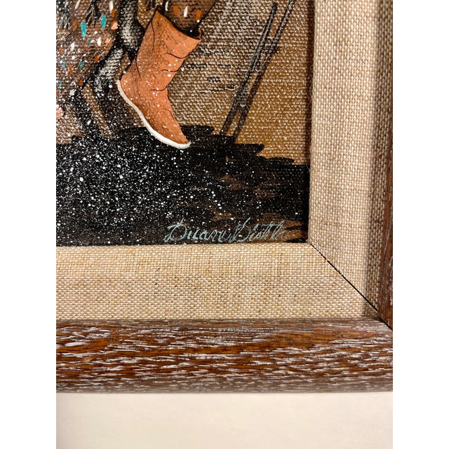 Native American Original Duane Dishta "Kachinas" 1998 Oil on Canvas Framed Painting For Sale - Image 3 of 7