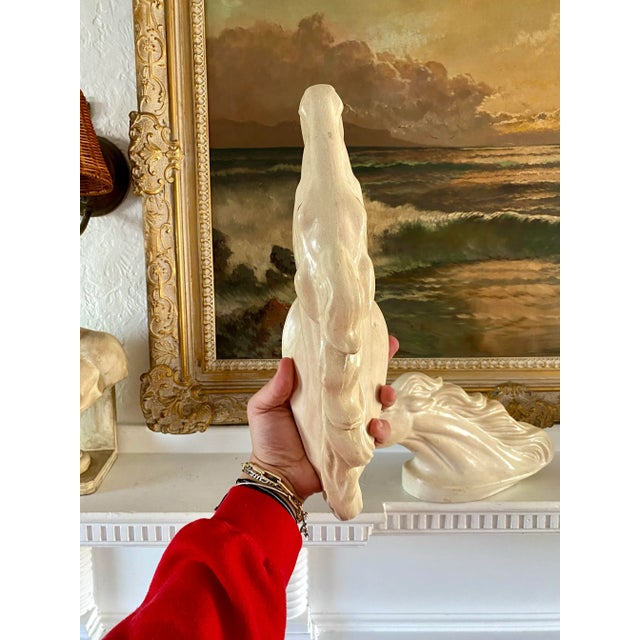 1950s Vintage Mid-Century Modern Large Porcelain Horse Heads, Pair For Sale - Image 6 of 8