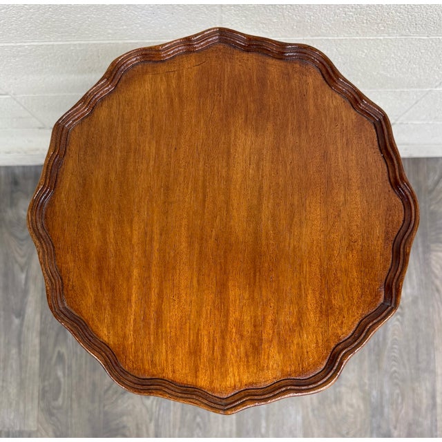 Antique Georgian Revival Queen Anne Style Mahogany Dumbwaiter Serving Tray Table For Sale - Image 4 of 10