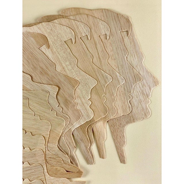 1970s Mario Ceroli, 1970's Large Italian Pop Art Mario Ceroli Arte Povera Sculpture Collage in Wood, 1970 For Sale - Image 5 of 16