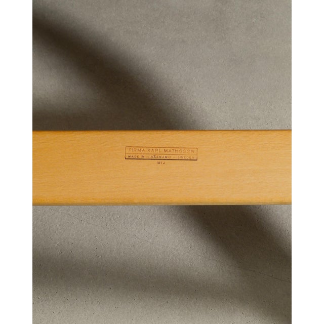 Wood Mid-Century Swedish Eva Armchairs in Birch and Brown Leather by Bruno Mathsson for Firma Karl Mathsson, 1970s, Set of 2 For Sale - Image 7 of 8
