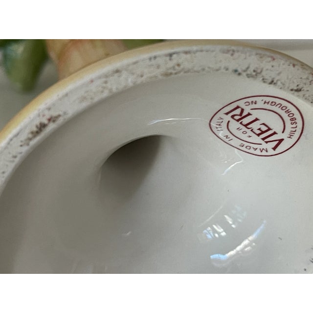 Boho Chic Coastal Italian Majolica Style Palm Tree Candlestick For Sale - Image 3 of 4