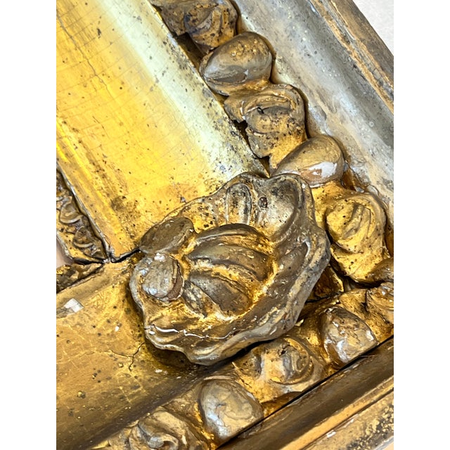 Wood Antique Framed Pastel Portrait of Young Woman, Giltwood Frame, French Romantic Style For Sale - Image 7 of 12