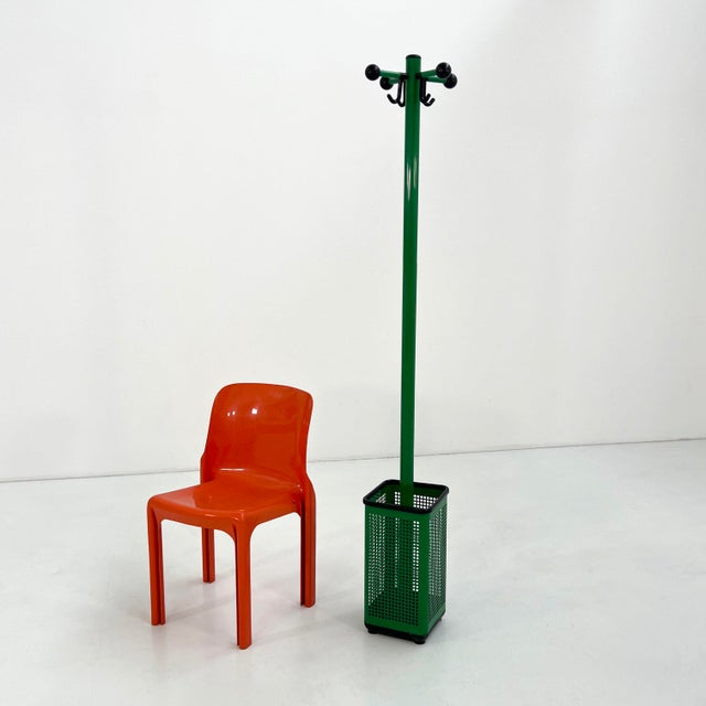 1980s Green Perforated Coat Rack and Umbrella Stand from Neolt, 1980s For Sale - Image 5 of 7