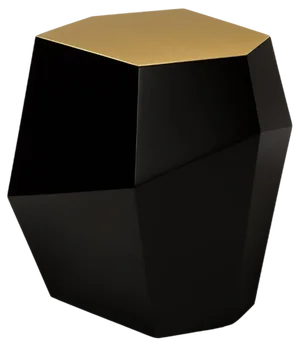 High Three Rocks Black and Brass Side Table by Insidherland