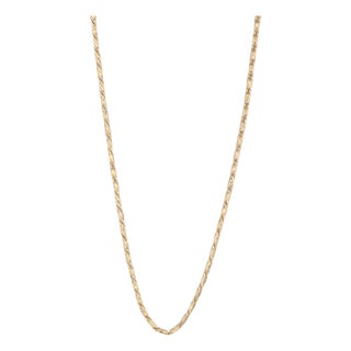 Tube Chain Necklace 18k Yellow Gold 16" 1.2mm For Sale