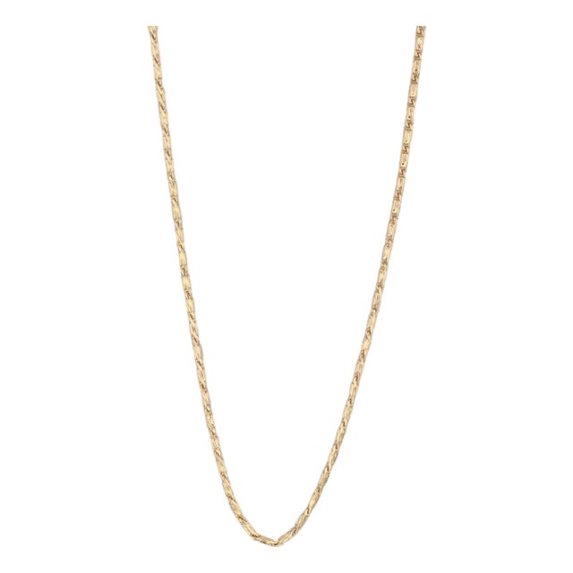 Tube Chain Necklace 18k Yellow Gold 16" 1.2mm For Sale