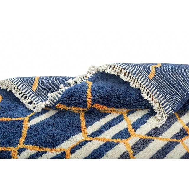 Textile Premium Hand-Knotted Moroccan Wool Rug | 10'5" X 6'6" | One of a Kind For Sale - Image 7 of 9