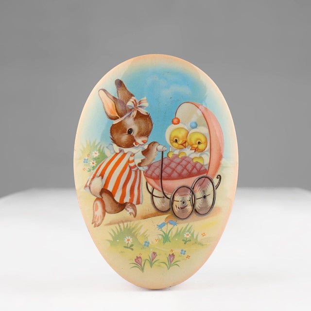 Vintage Tin Cote Dor Easter Can with Rabbit and Ducks, 1930s For Sale - Image 4 of 10