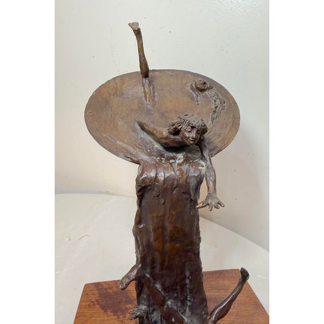 Large Vintage Scott Jarvie 20th Century Bronze Wood Waterfall Statue Sculpture For Sale - Image 9 of 16