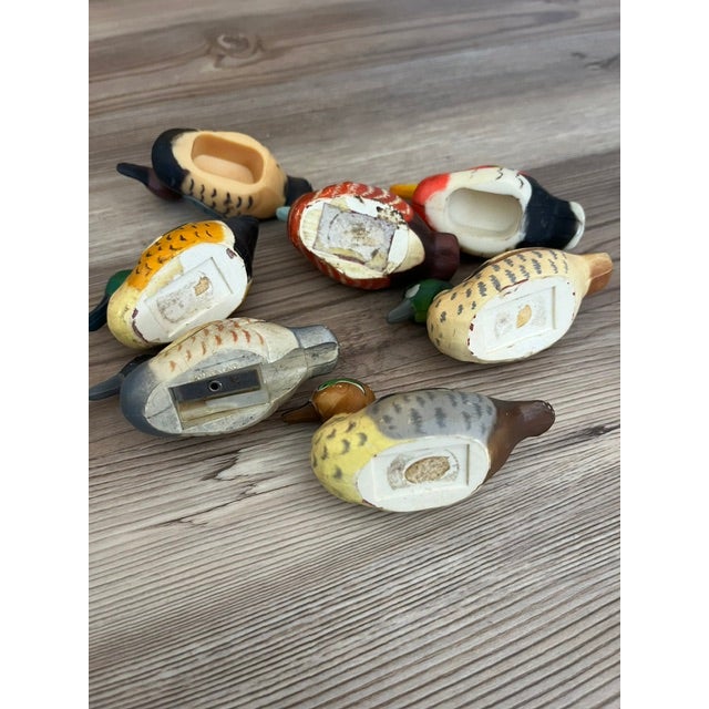 Set of 7, Vintage Mini Duck Decoy Pencil Sharpeners For Sale In New York - Image 6 of 11