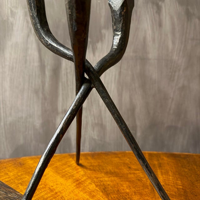 Mid 20th Century Pair of Iron Brutalist Candelabra For Sale - Image 11 of 18