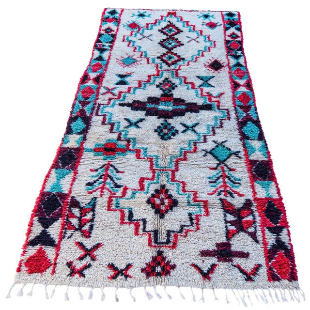 Mid 20th Century Mid 20th Century Vintage Moroccan Rug - 8'6" X 3'8" For Sale - Image 5 of 10