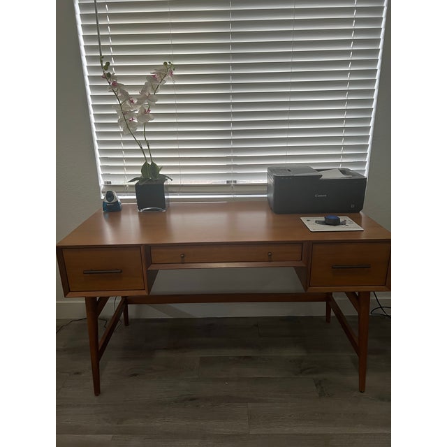Mid-Century Modern West Elm Mid-Century Modern Desk For Sale - Image 3 of 7