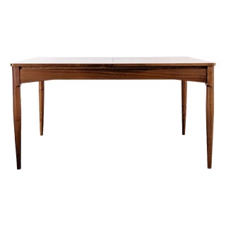 Vintage Lacquered Walnut and Teak Dining Table, 1970s For Sale