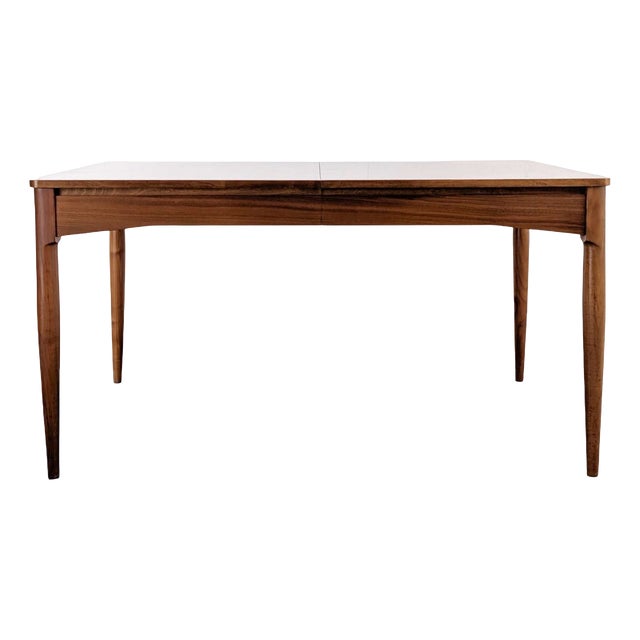 Vintage Lacquered Walnut and Teak Dining Table, 1970s For Sale