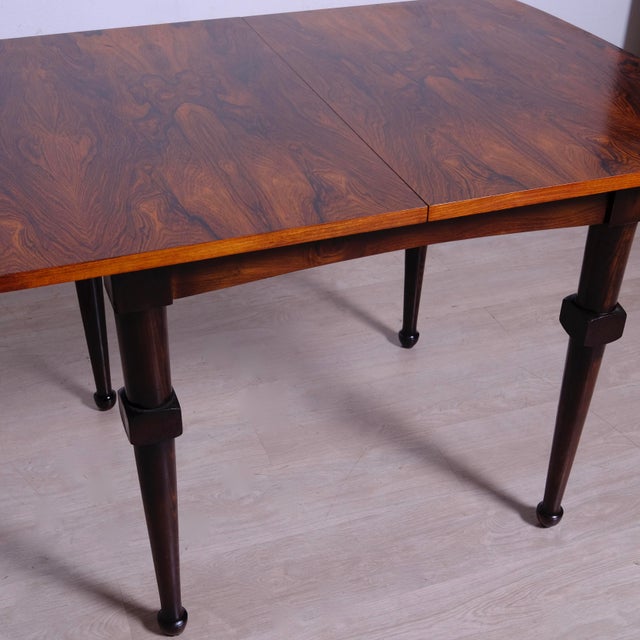 Vintage Extendable Italian Rosewood Table, 1960s For Sale - Image 9 of 14
