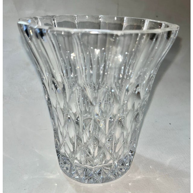 1950s Mid Century Fancy Crystal Vase For Sale - Image 4 of 9