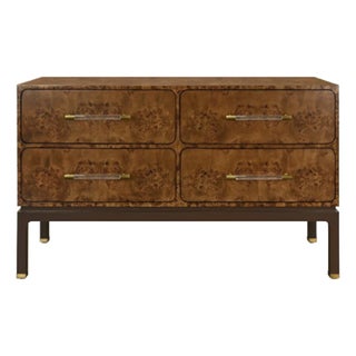 Matthew Izzo Home Etta Dark Burl Wood Four Drawer Chest For Sale