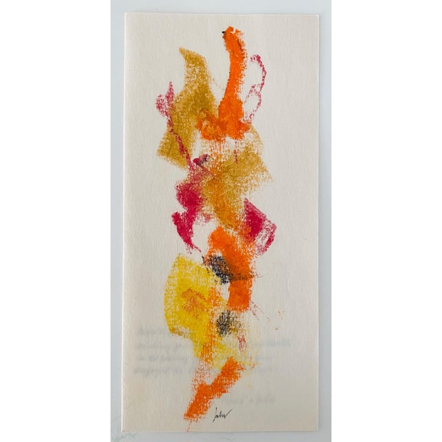 Drawing/Sketching Materials John Von Wicht, Abstract Pastel Crayon Drawing Color Abstract, Seasonal Letter John Von Wicht For Sale - Image 7 of 8