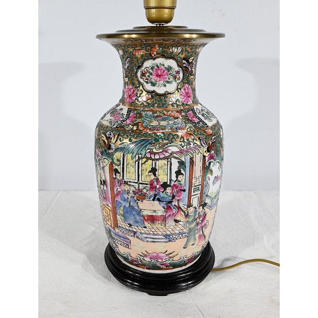 Canton Porcelain Lamp, China, Late 19th Century For Sale - Image 5 of 18